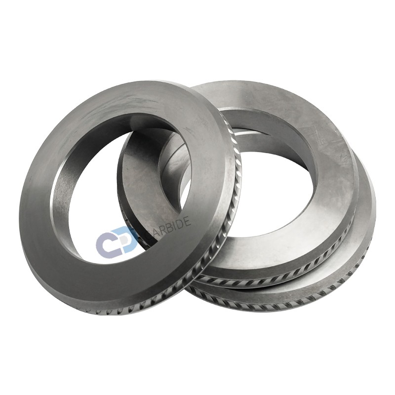 Custom YG15 140*90*20mm PR Tungsten Carbide Spiral Ribbed Rolling Rings for steel wire