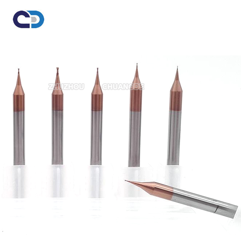 HRC55/HRC65 Micro Diameter End Mills Ultrafine moroiti totoka Carbide mutunga Mills d0.2 d0.3 d0.4