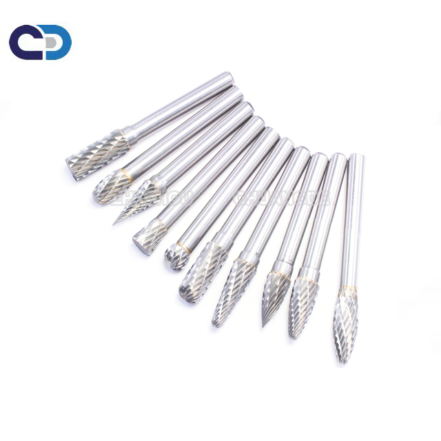 Tree Shape High Hardness Tungsten Carbide Rotary Burrs with Radius End