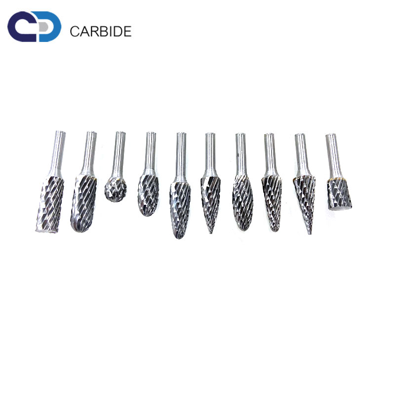 Tungsten carbide burr ជាមួយនឹងប្រភេទកាត់ និងទម្រង់ធ្មេញទាំងអស់សម្រាប់ម៉ាស៊ីនទម្រង់ផ្ទៃ