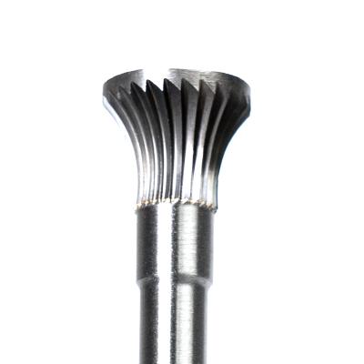 T1816M06-120 Single Cut Tungsten Carbide Rotary Burr | 120mm Extra Long Shank Inverted Cone Trumpet Shape Carbide Rotary File