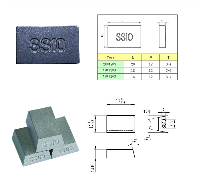 manufacturer tungsten carbide ss10 tips in tool parts for cutting stone